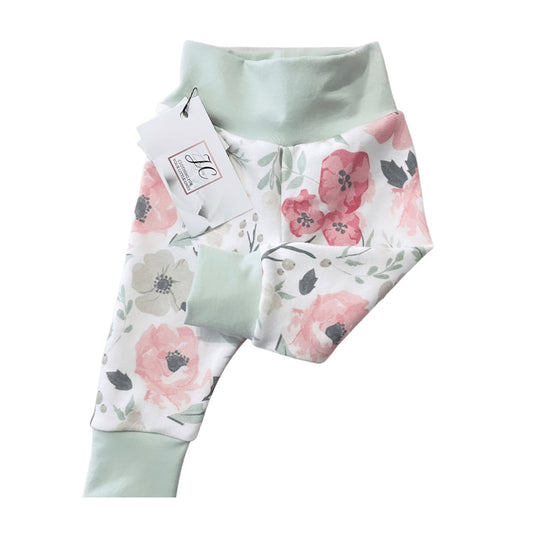 Pink floral leggings